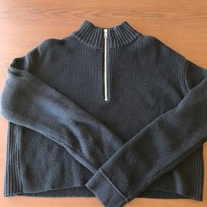 Cropped quarter zip sweater